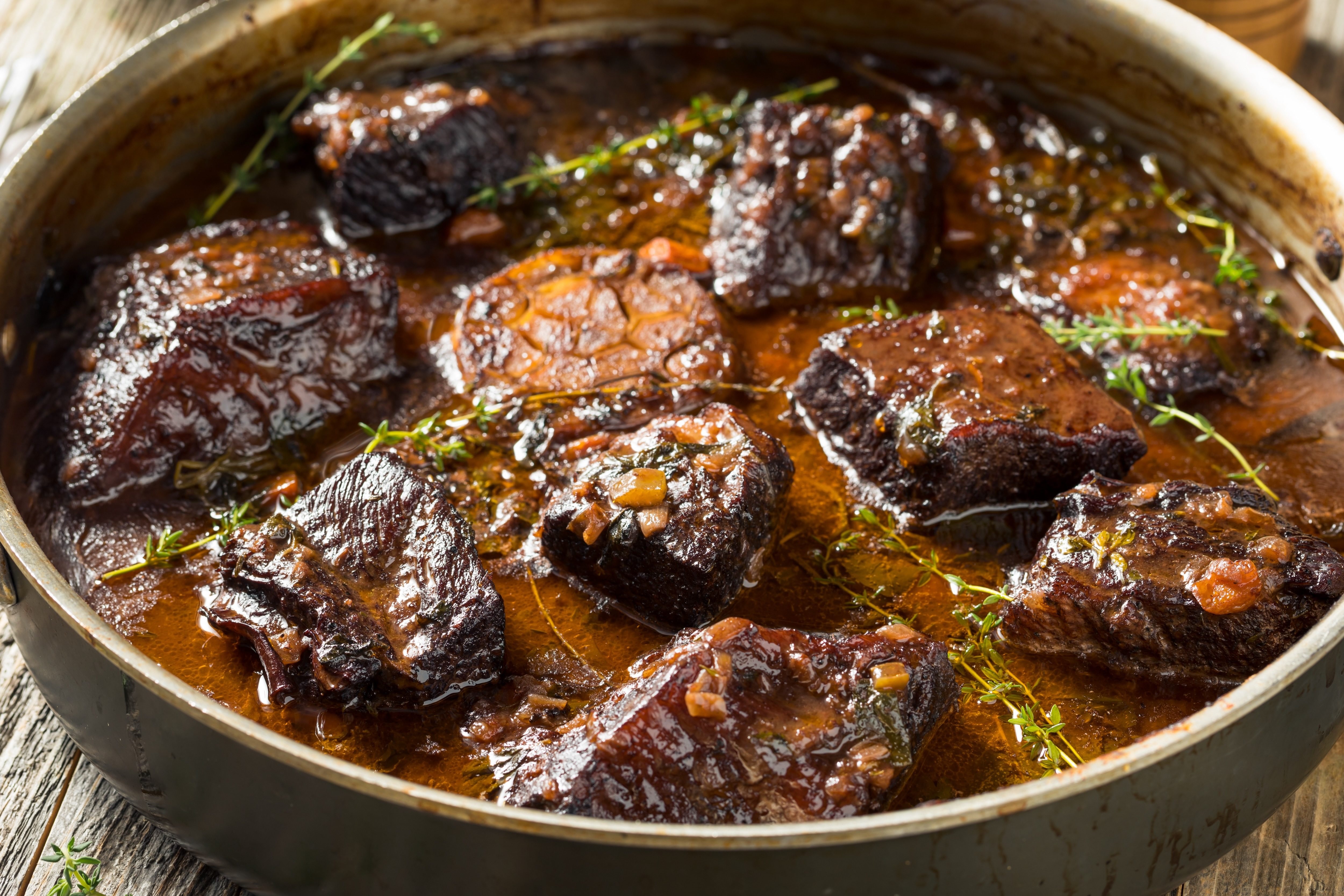 Homemade Braised Beef Short Ribs with Gravy and Potatoes