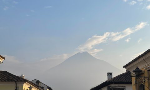 View of a volcano from Antigua, Guatemala