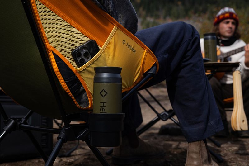 Closeup of a Helinox Chair One (re) camp chair.