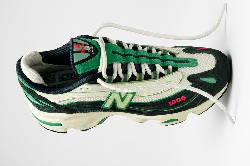 new balance sneaker on its head