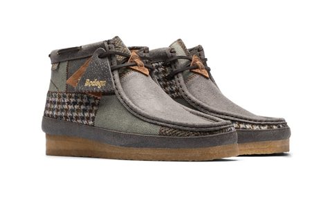 side profile of wallabee clarks bodega shoe