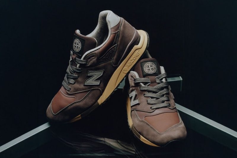 new balance stone island maroon sneaker