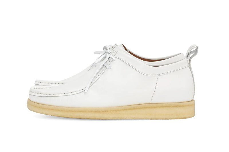 side profile of white mocassin