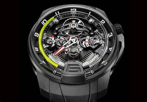 HYT H2 watch on a black background