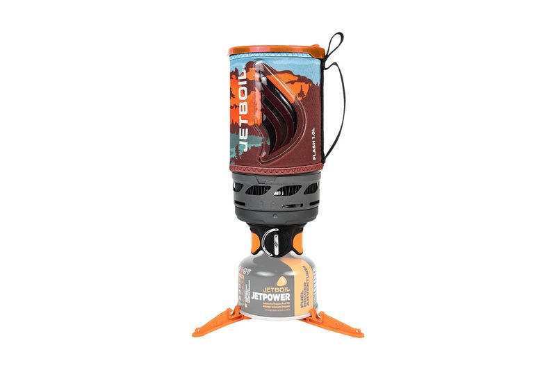 Jetboil Flash 1.0L Fast Boil System isolated on a plain, white background.