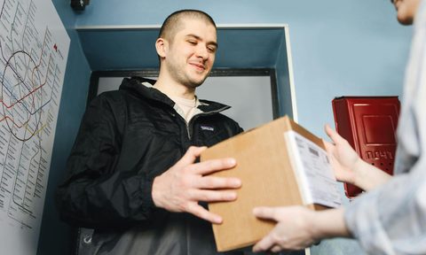 person getting a package