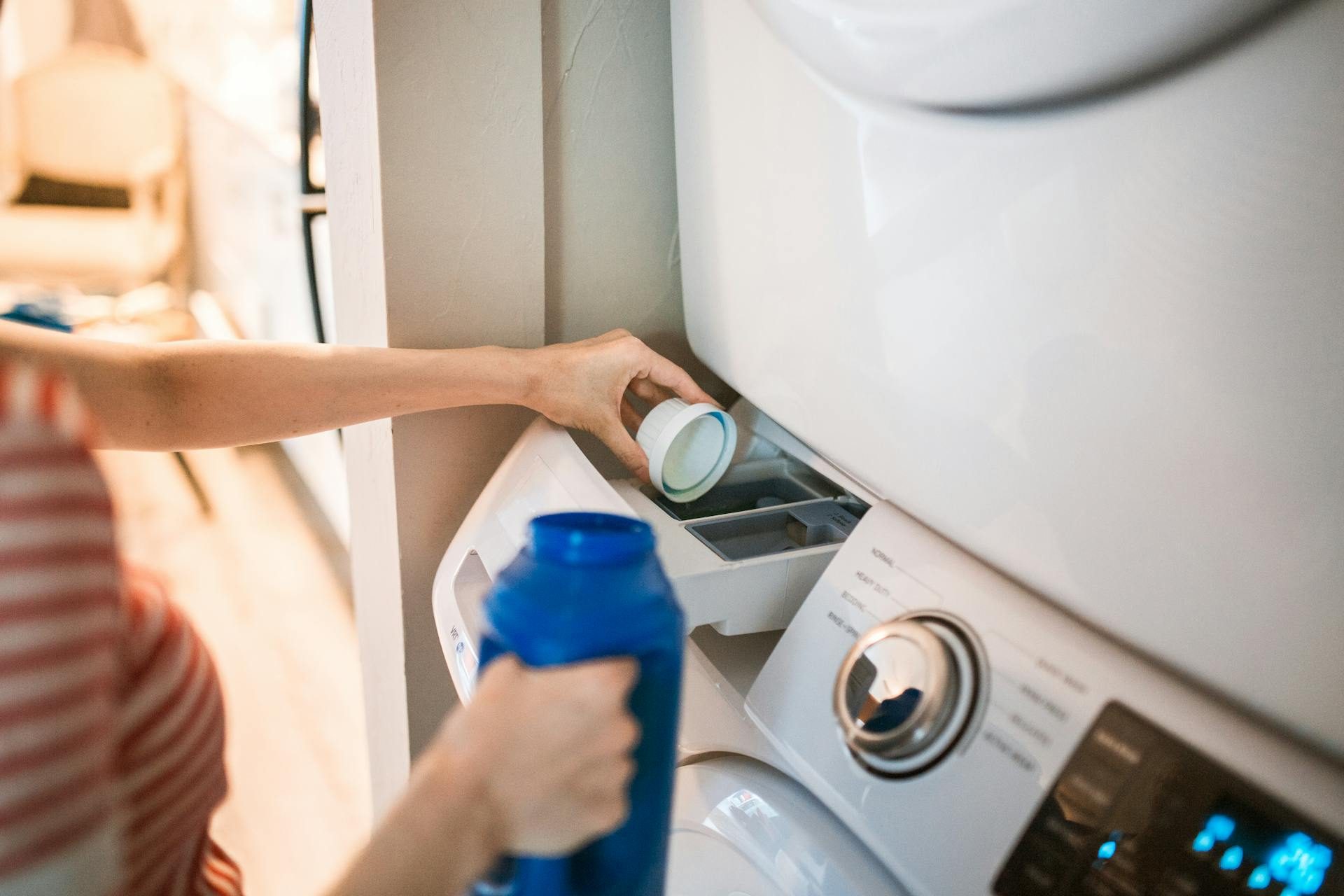 person doing laundry