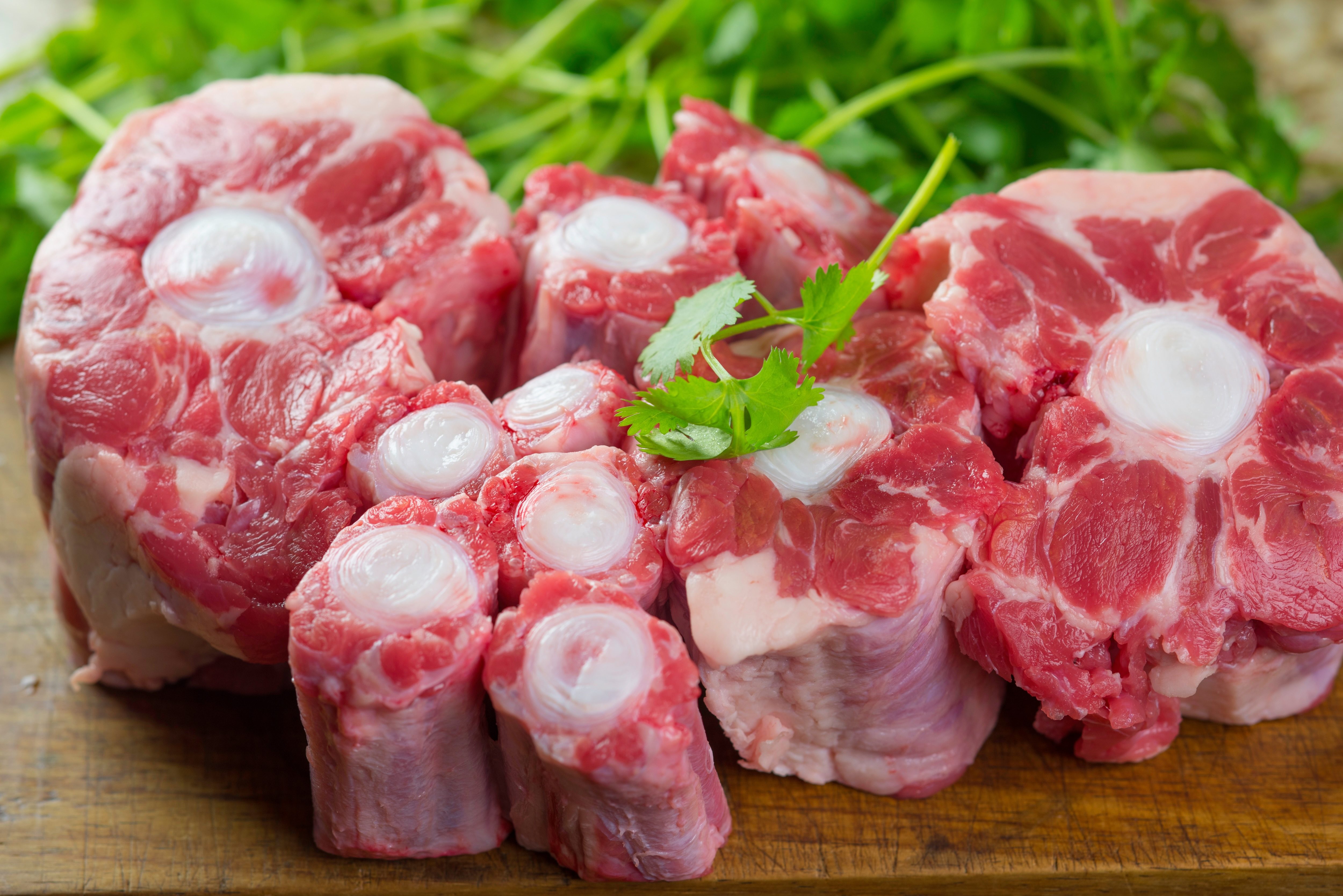 Raw oxtail on a plate