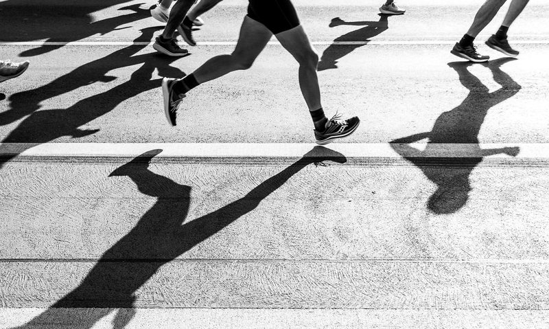 legs running close up