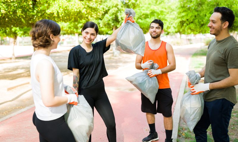 plogging people picking up trash
