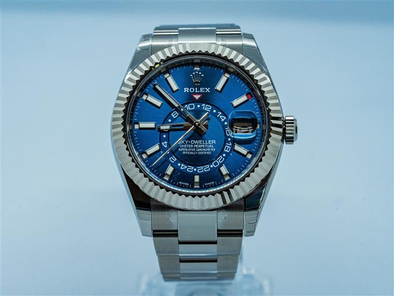 Rolex Oyster Perpetual Sky-Dweller on gray background