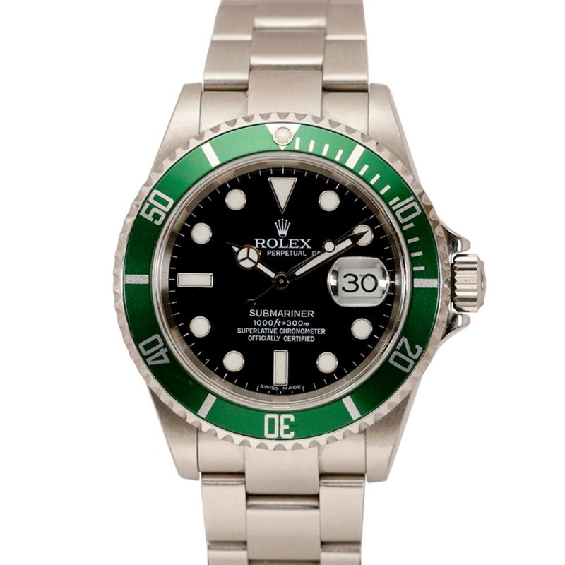 Rolex Submariner Date Kermit 16610T 2006 showing the dial