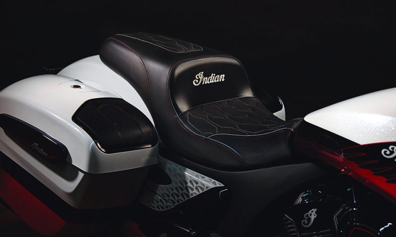 2025 Indian Motorcycle Challenger Elite limited edition seat and saddlebags.