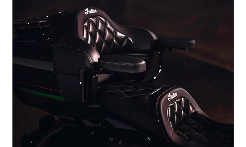 2025 Indian Motorcycle Pursuit Elite limited edition driver and passenger seats and top box.