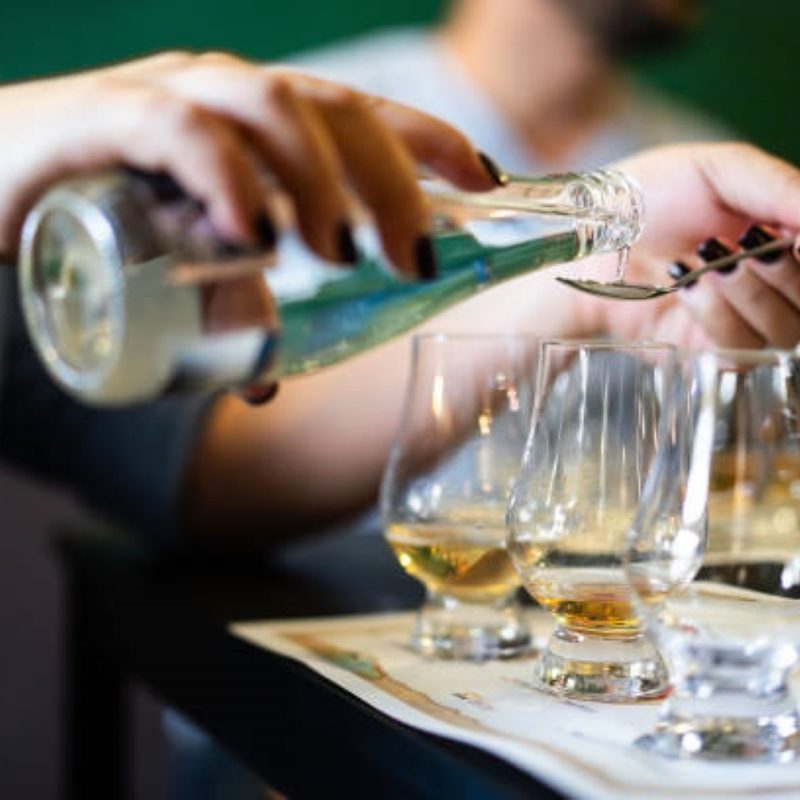 Adding water to whiskey