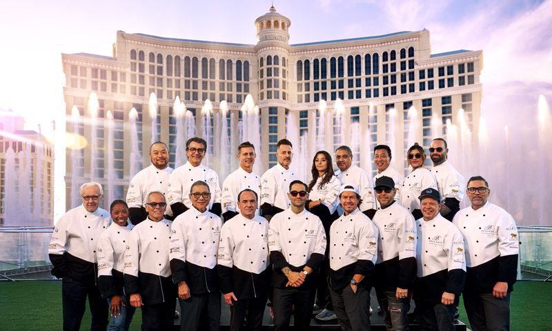 Bellagio Fountain Club Chefs including Mario Carbone, Wolfgang Puck, Mark Wahlberg, David Chang, Jean-Georges Vongerichten and more.