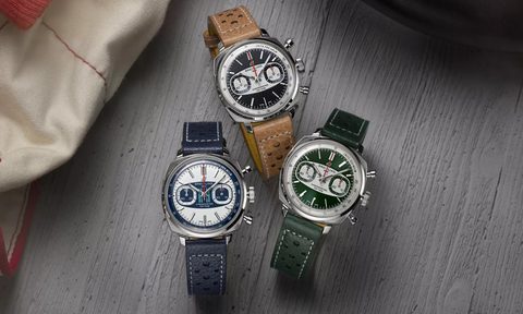 3 Breitling Top Time chronographs on wood floor