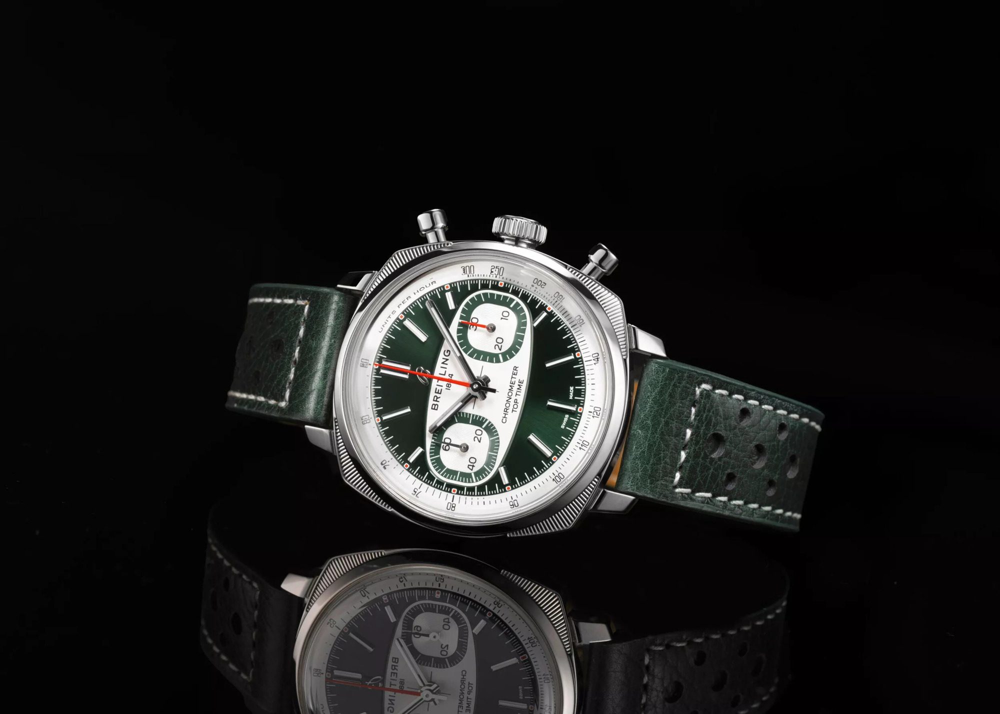 Breitling Top Time chronograph on black background