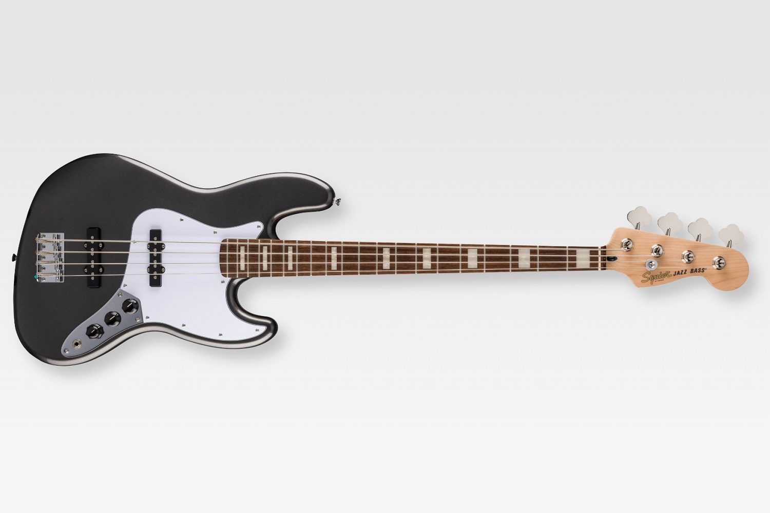 The Fender Limited Edition Affinity Series Active Jazz Bass on a gray background.