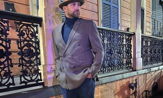 Man in blazer and jeans