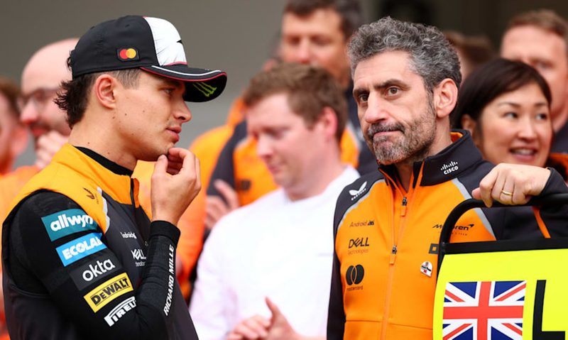 McLaren driver Lando Norris and Team Principal Andrea Stella.