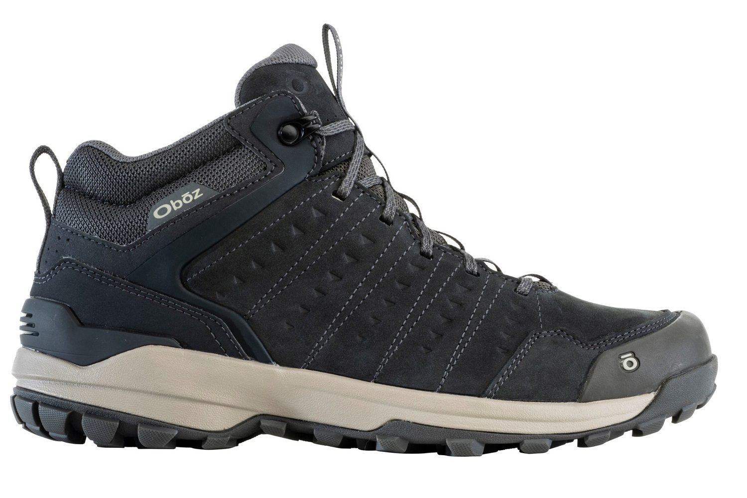 The Oboz Sypes Mid Leather Waterproof Hiking Boots on a white background.