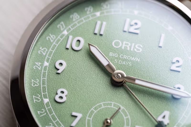Oris Big Crown pointer in green