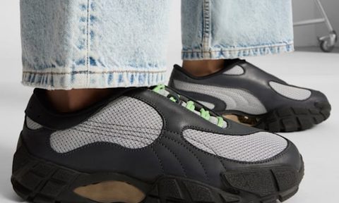 model wearing puma x skepta sneaker