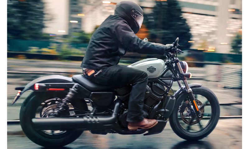 Rider on a 2025 Harley-Davidson Nightster right side view.