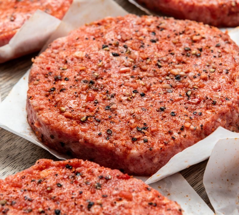 Seasoned burger patties