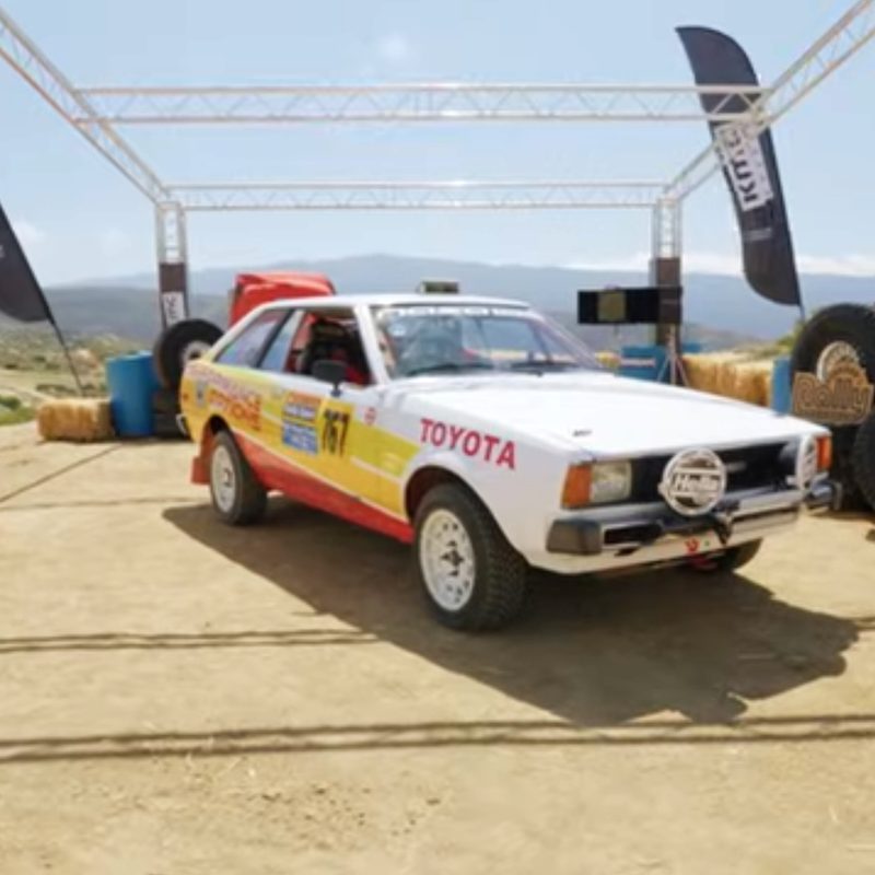 The 1980 Toyota Corolla TE72 raced on te Hoonigan Rally Speedrun Championship epidode 2.