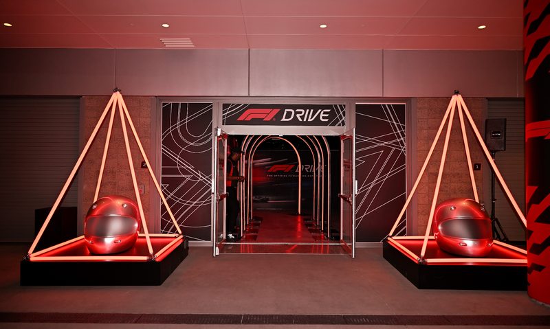 The entrance to F1 Drive at the Grand Prix Plaza in Las Vegas.