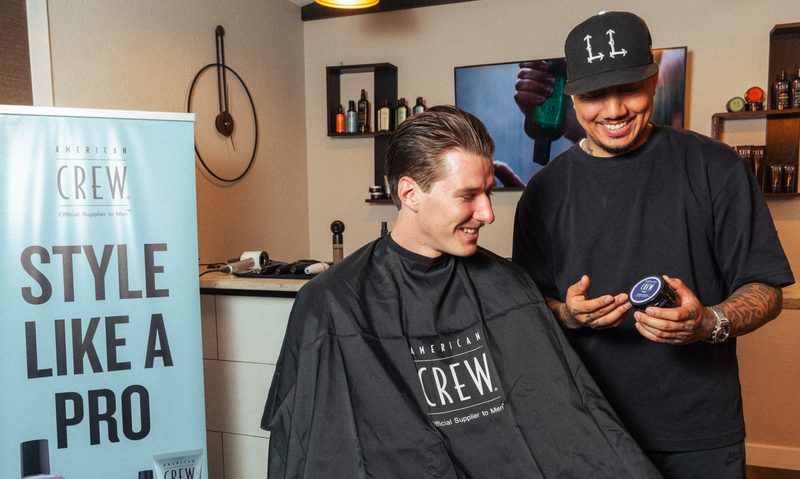 Vince the Barber styles Luke Musgrave for the NFL draft