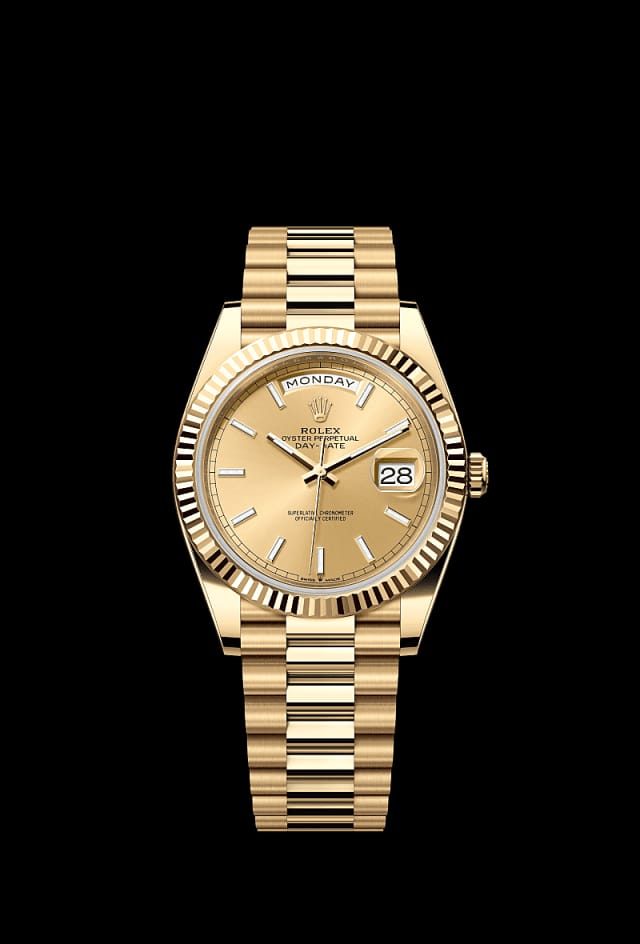 Rolex Day-Date 40 with Stella dial.