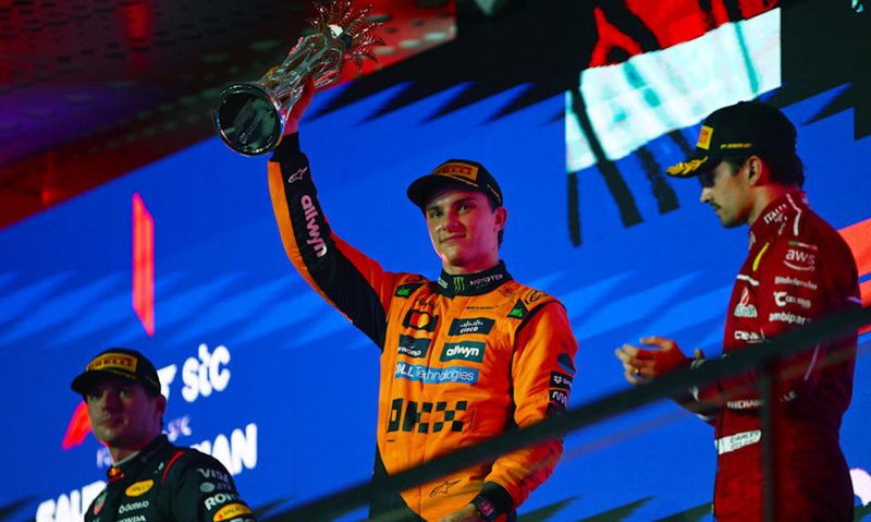 Winners podium 2025 Saudi Arabian Grand Prix.