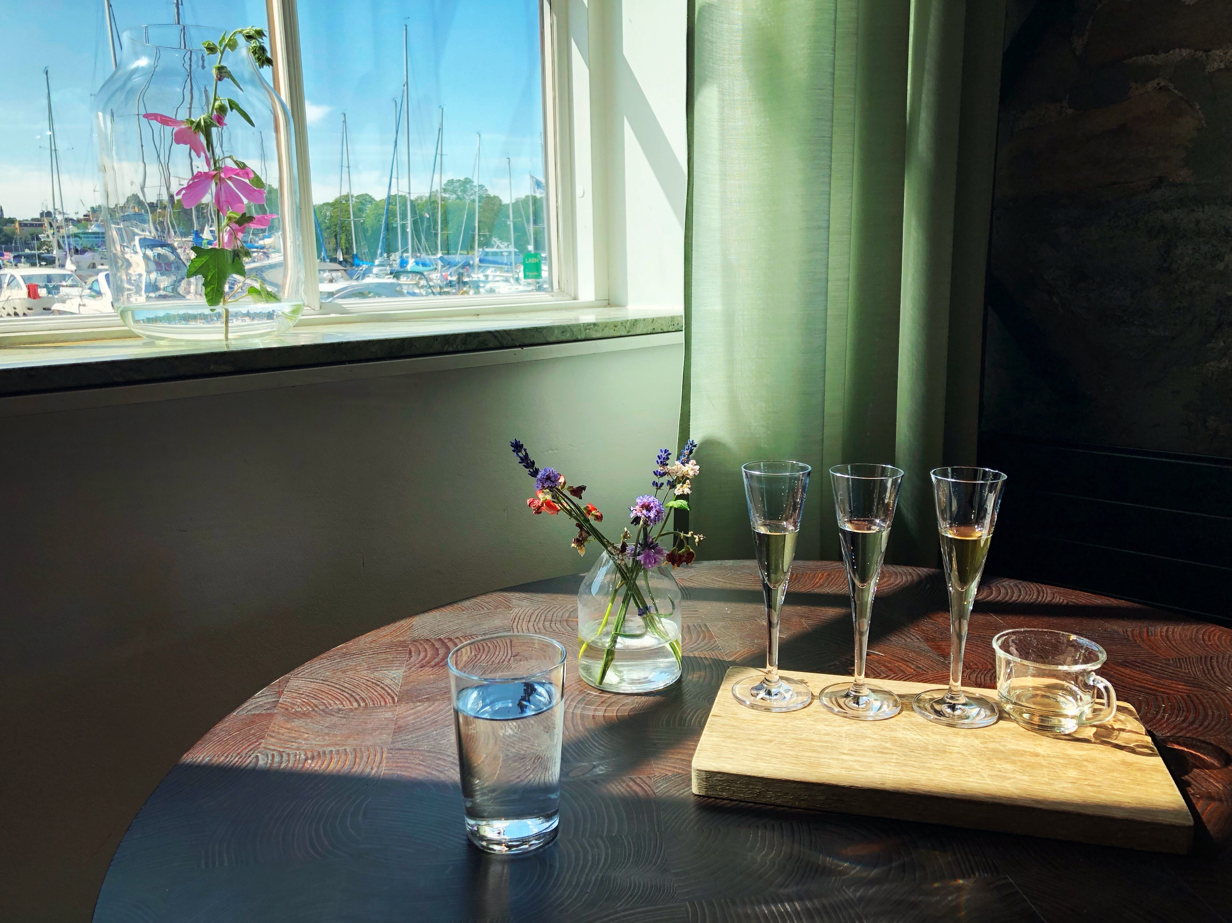 Alcohol tasting: Aquavit, Bitter orange snaps, Bask, Arrack punsch