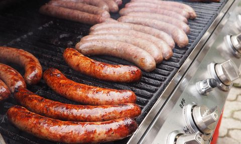 Bratwurst on the grill