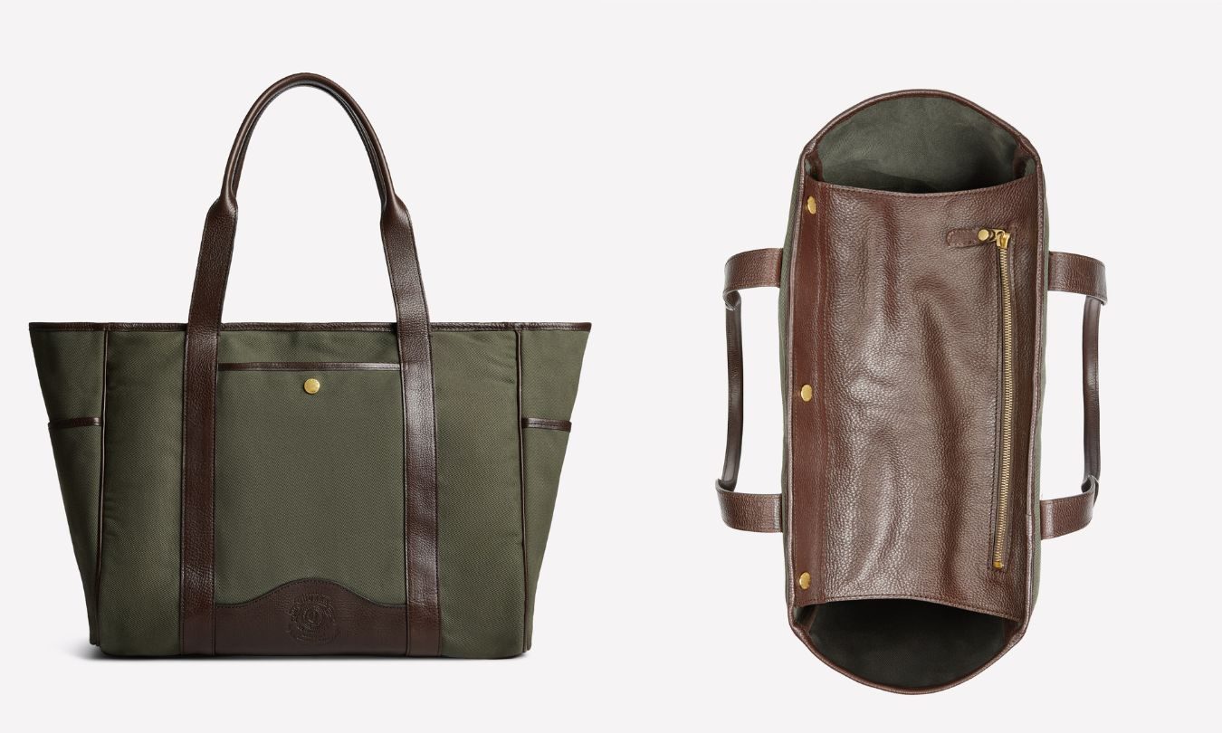Front view and interior top-down view of the Ghurka Field Tote 296.