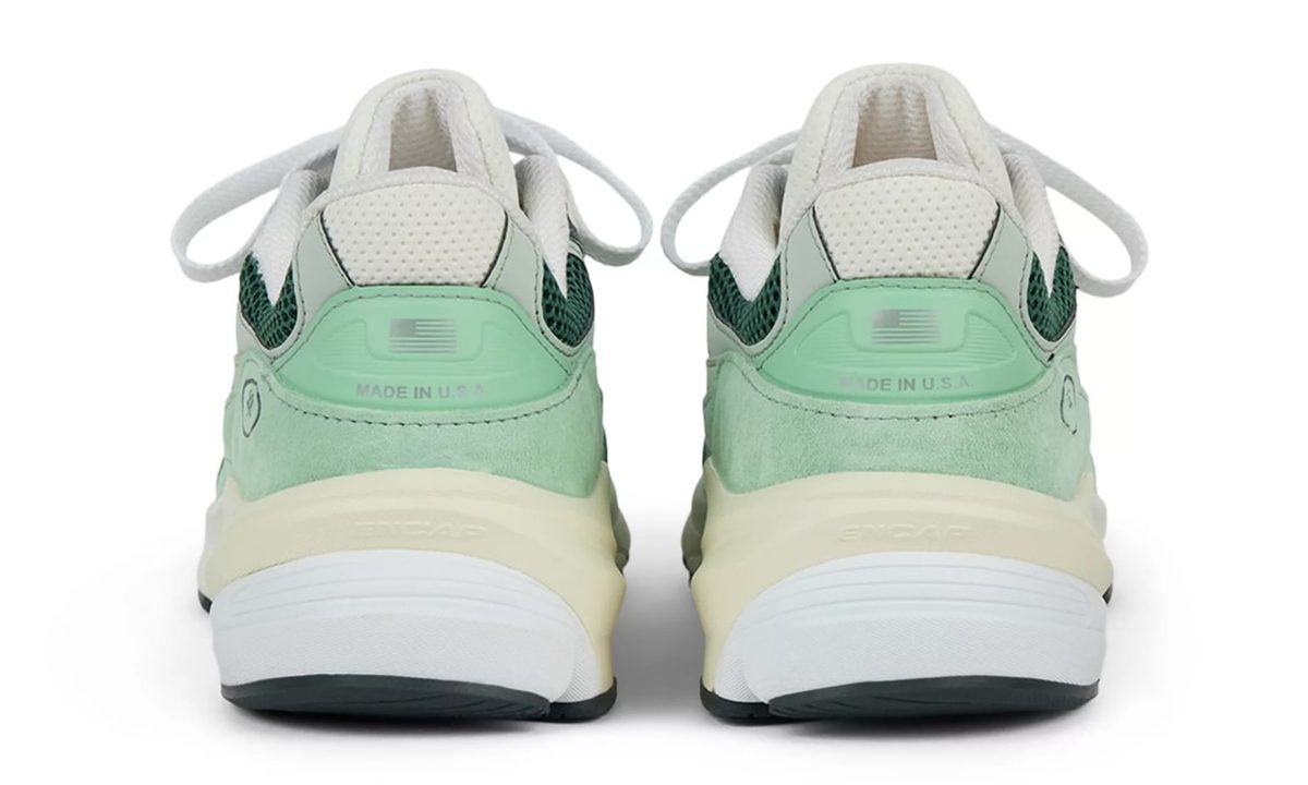 back heel photo of avocado new balance sneakerrs