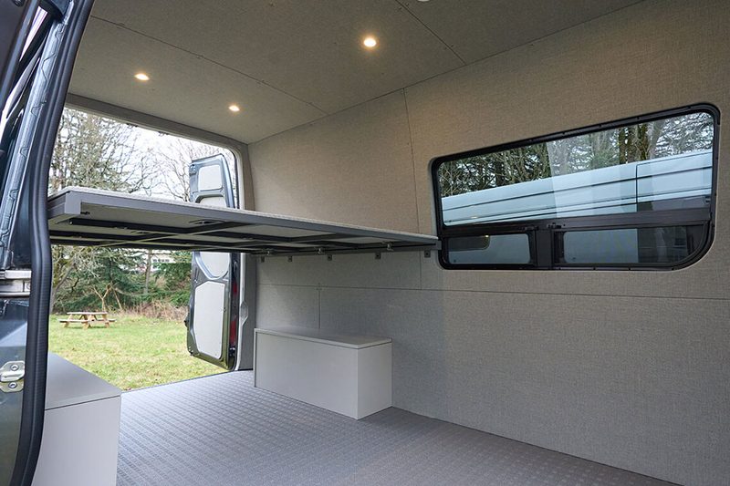 Interior of an Outside Van Baseline campervan model.