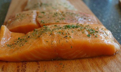 cedar-planked salmon