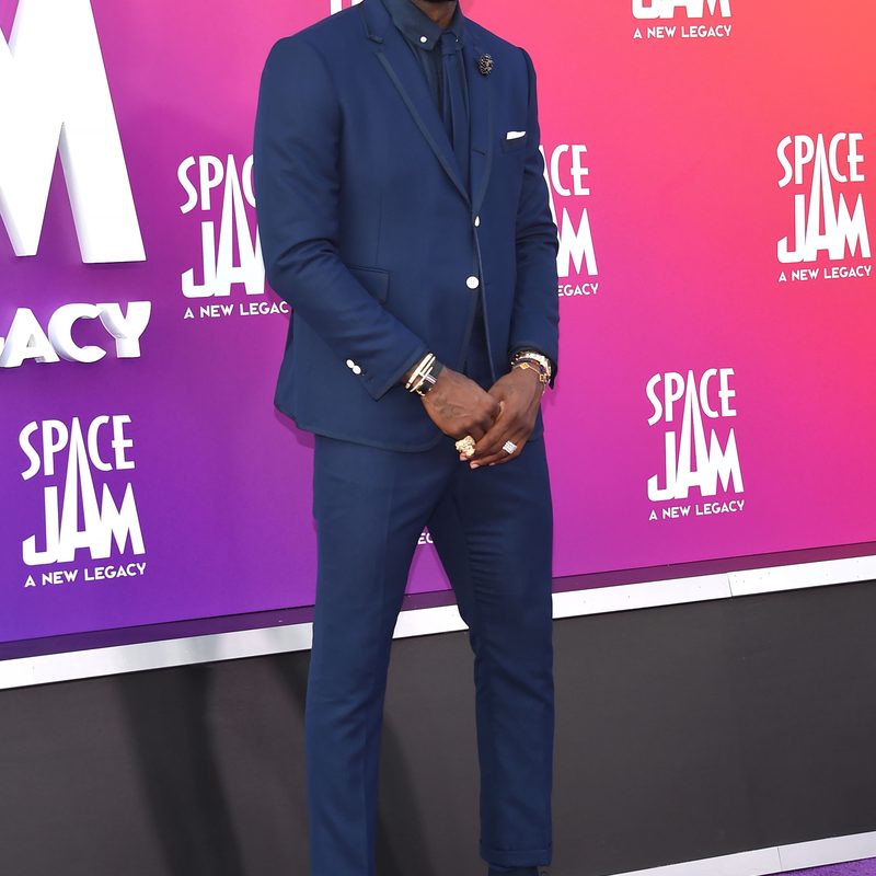 LeBron James arrives for the 'Space Jam: A New Legacy' World Premiere on July 12, 2021 in Los Angeles