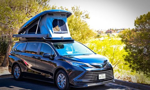 Unicamp Sienna Pop Top accessory installed on a Toyota Sienna minivan.