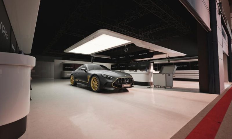2026 AMG GT 63 APXGP Edition right front three-quarter view.