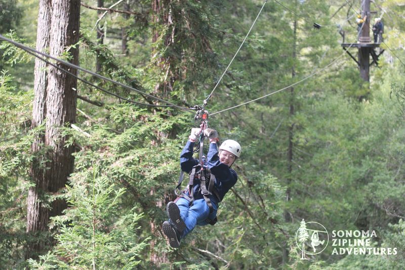 Sarah Joseph zip lining at Sonoma Zipline Adventures