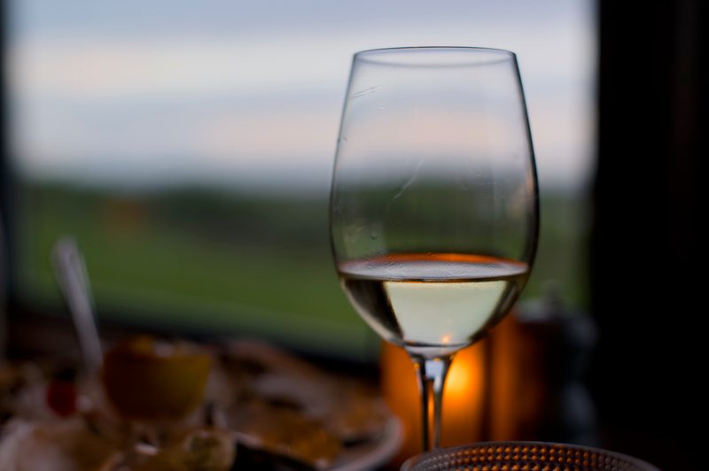 Wine glass at Drake's Restaurant at The Lodge at Bodega Bay