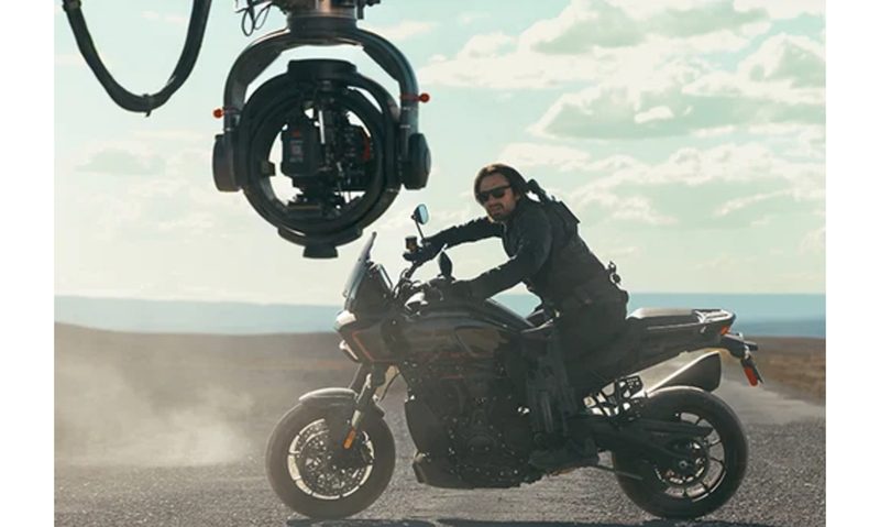 Harley-Davidson Pan America 1250 ST performing stunts in Marvel Studios Thunderbolts.