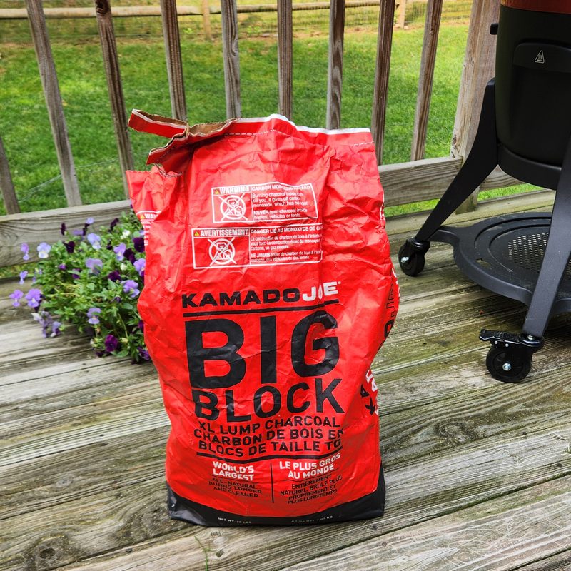 Kamado Joe Big Block XL lump charcoal 20-pound bag.