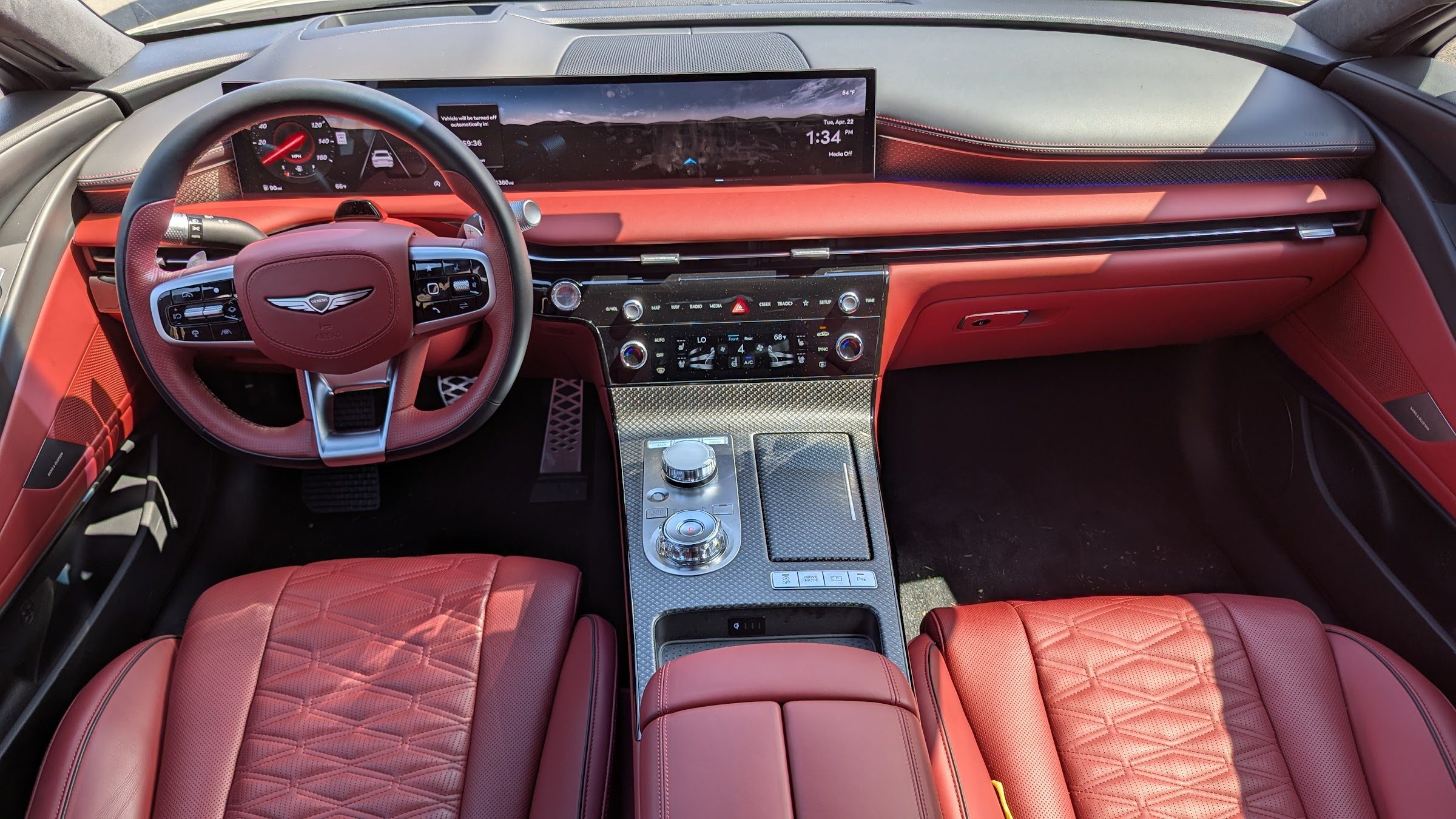 Interior view of a Genesis G80
