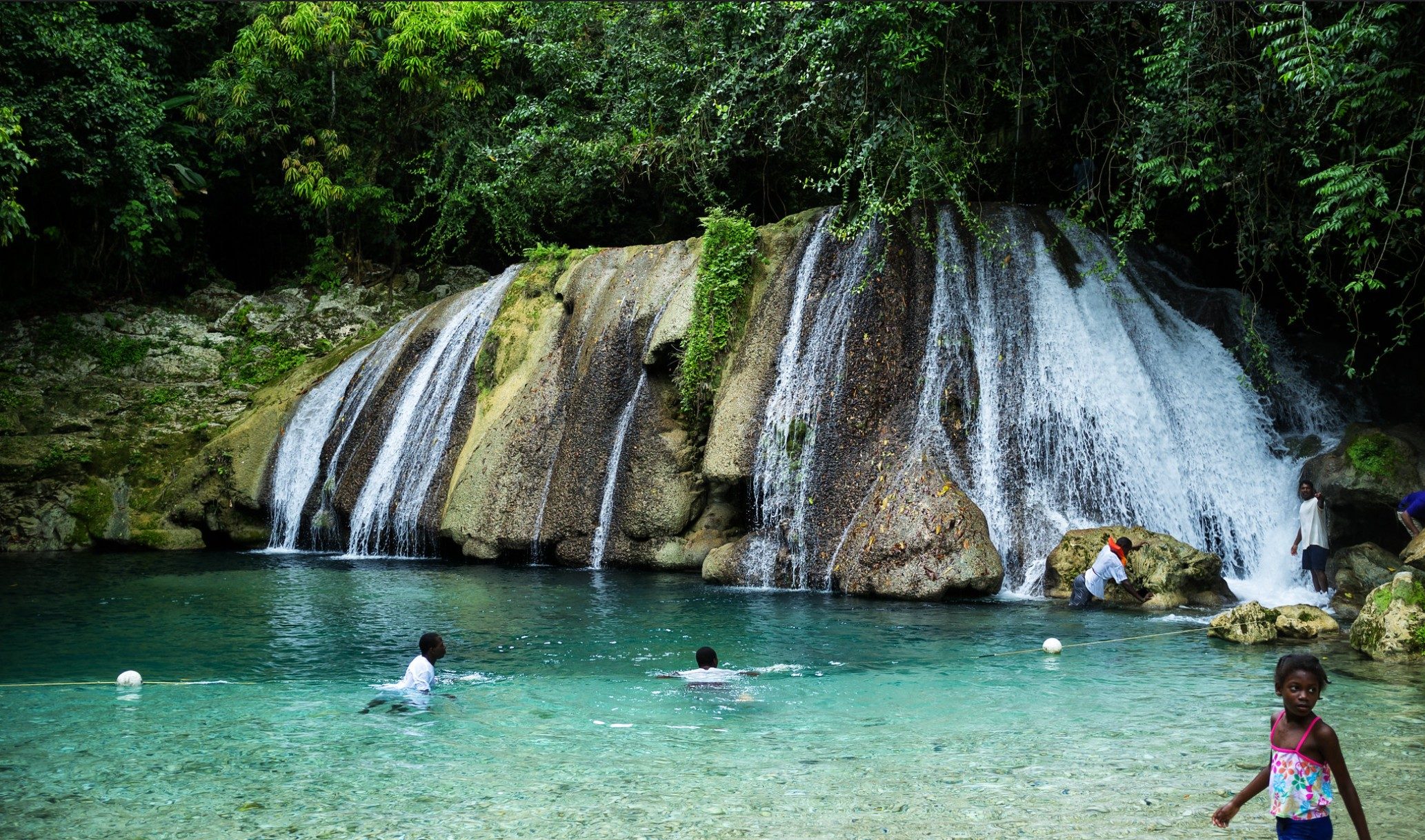 gentle waterfall in jamaica